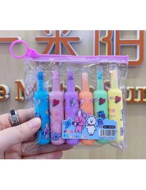 BT21 Pastel Renk 6lı Fosforlu Kalem Seti