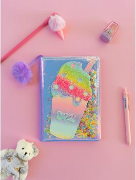 Pullu Milkshake Çizgili Defter