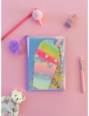 Pullu Milkshake Çizgili Defter