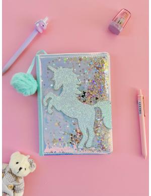 Pullu Unicorn Çizgili Defter