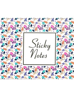 Çiçekli Desenli Sticky Notes