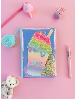 Pullu Milkshake Çizgili Defter