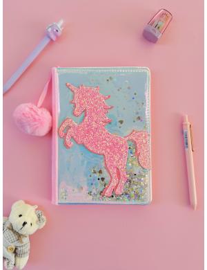 Pullu Unicorn Çizgili Defter