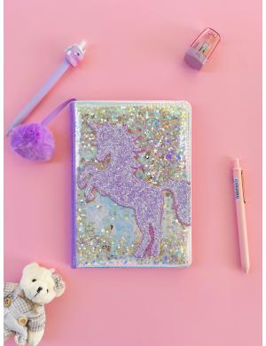 Pullu Unicorn Çizgili Defter