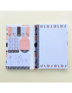 Sevimli İnek Desenli Not Defteri Sticky Note Book