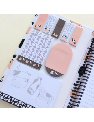 Sevimli İnek Desenli Not Defteri Sticky Note Book